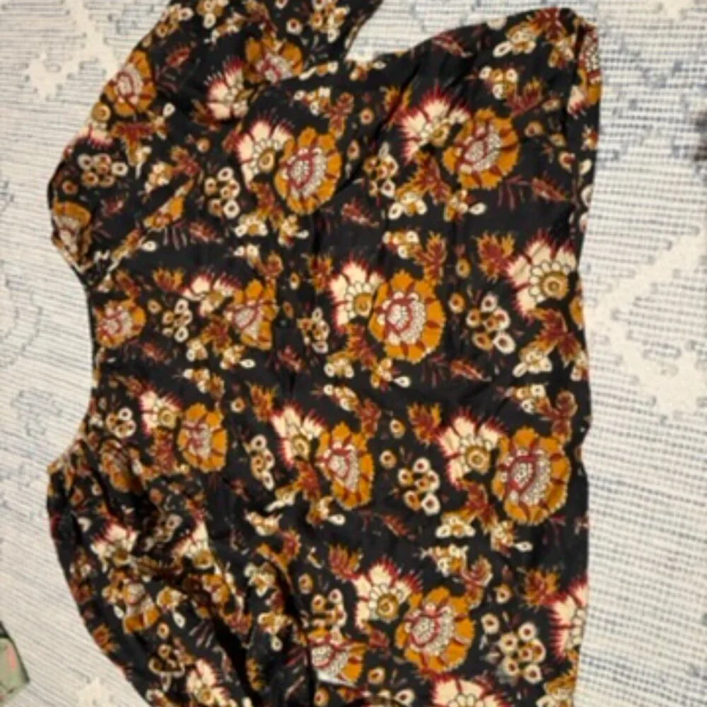 Emerson Fry India Collection top - Black Floral - Medium
